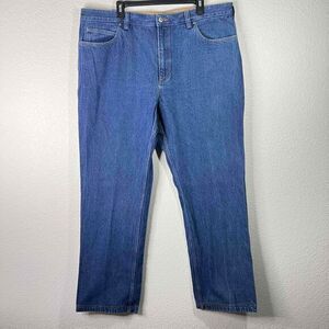 Duluth Trading Co Mens Blue 5 Pocket Relaxed Fit Denim Jeans Cotton Size 42x34‎